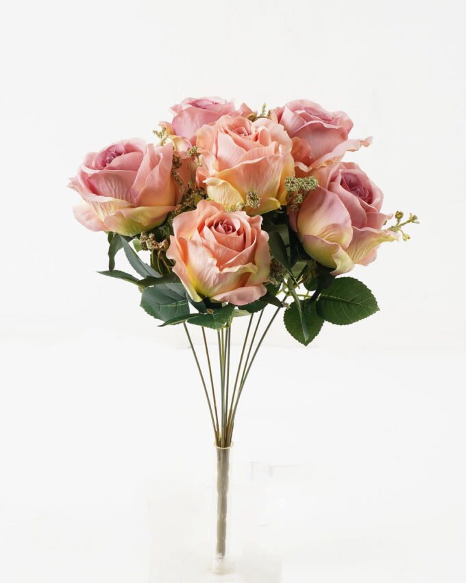 Artificial Flower Rose Bush*9 GS-00519015DP-P1 Flowers Bush 3,000+ sqm showroom with thousands of artificial flowers, plants & trees ready for global sourcing.