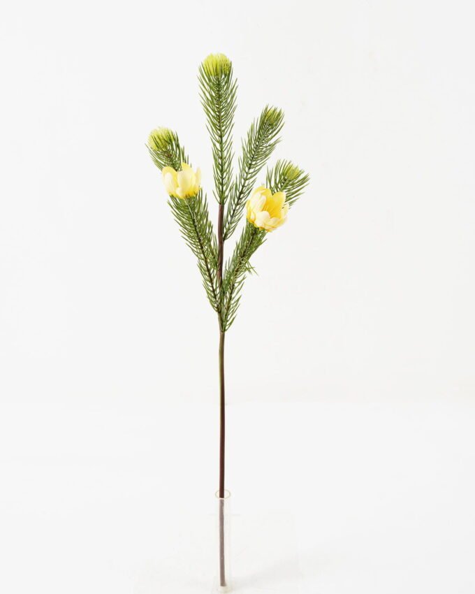 Artificial Flower pine needle with flowers GVC-22-2842-Y1_3 Artificial Flower 14*66cm pine needle with flowers GVC-22-2842-Y1 Single Flowers YeahFlower is one of Chinese leading OEM manufacturers and exporters , supplying the silk flowers, wholesale artificial trees