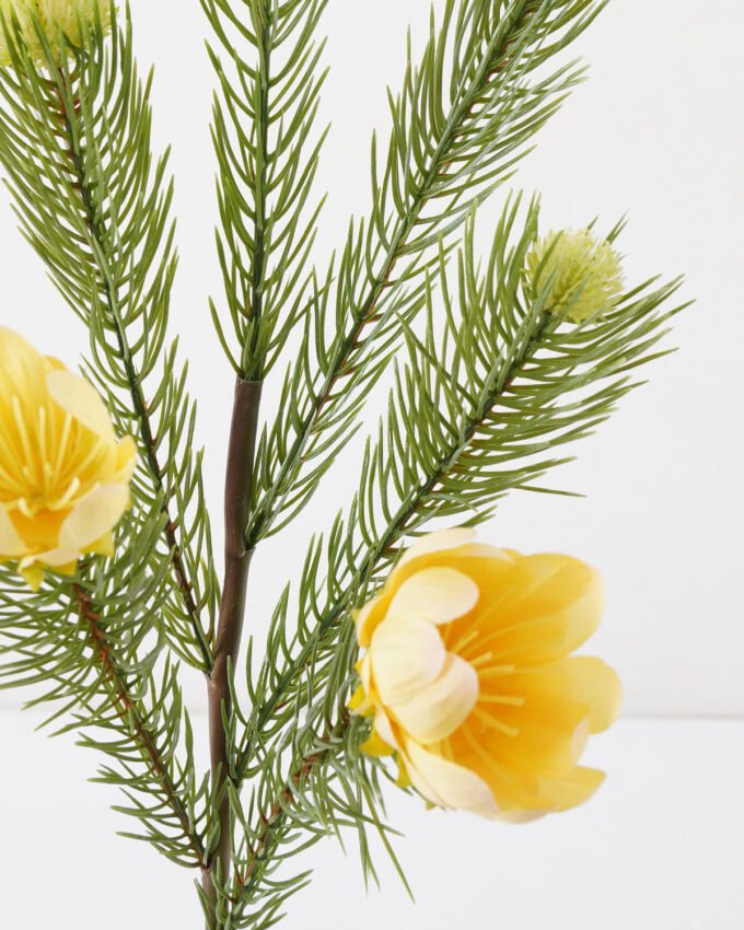 Artificial Flower pine needle with flowers GVC-22-2842-Y1_5 Artificial Flower 14*66cm pine needle with flowers GVC-22-2842-Y1 Single Flowers YeahFlower is one of Chinese leading OEM manufacturers and exporters , supplying the silk flowers, wholesale artificial trees