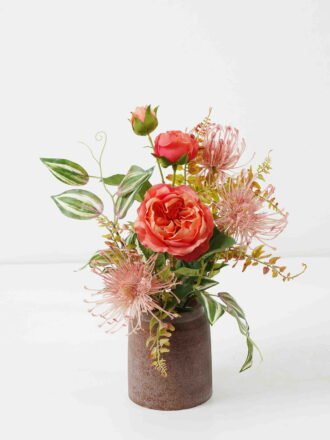 Artificial Flower 30*22*34cm Austin rose arrangement in Wooden Paper pot GS-03322052-P1 Potted Flowers&Plants 3,000+ sqm showroom with thousands of artificial flowers, plants & trees ready for global sourcing.