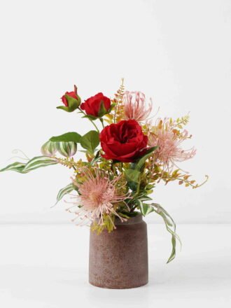Artificial Flower 30*22*34cm Austin rose arrangement in Wooden Paper pot GS-03322052-P1 Potted Flowers&Plants 3,000+ sqm showroom with thousands of artificial flowers, plants & trees ready for global sourcing.