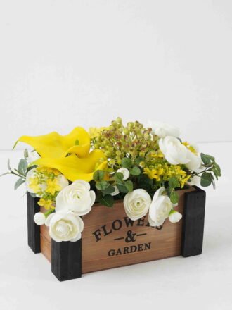 Artificial Flower 28*20*20.5cm Rose arrangement in Wooden pot GS-03322050-P1 Potted Flowers&Plants 3,000+ sqm showroom with thousands of artificial flowers, plants & trees ready for global sourcing.