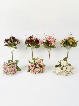 Artificial Flower 20*20*30cm Rose*5 bush GS-67122004-C1 Flowers Bush 3,000+ sqm showroom with thousands of artificial flowers, plants & trees ready for global sourcing.