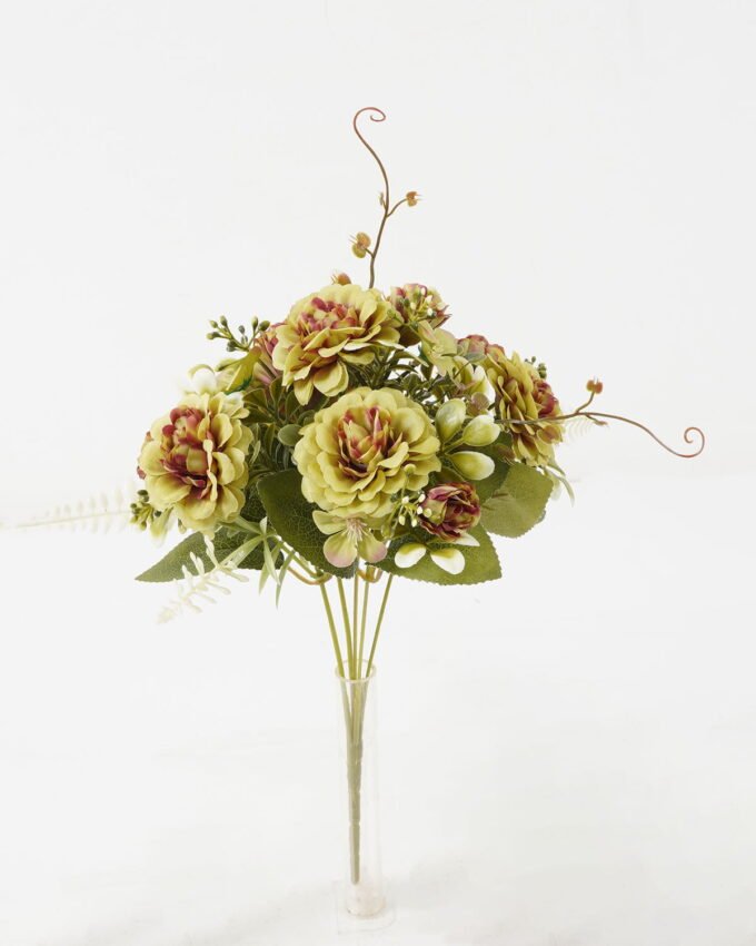 Artificial Flower 20*20*30cm Dahlia*5 bush GS-67122003 Flowers Bush YeahFlower is one of Chinese leading OEM manufacturers and exporters , supplying the silk flowers, wholesale artificial trees