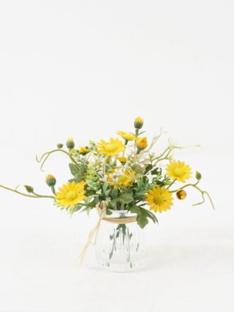 Artificial Flower 17*17*17cm peganum in glass pot GS-16822017 Potted Flowers&Plants 3,000+ sqm showroom with thousands of artificial flowers, plants & trees ready for global sourcing.
