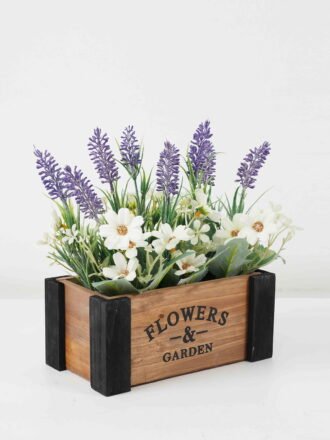 Artificial Flower 27*20*39cm Lavender Eucalyptus in Wooden pot GS-03322035 Potted Flowers&Plants 3,000+ sqm showroom with thousands of artificial flowers, plants & trees ready for global sourcing.