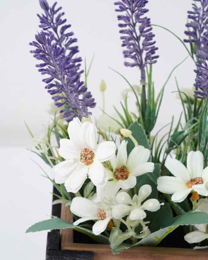 Artificial Flower 25*18*25cm Lavender Daisy in Wooden pot GS-03322034 Potted Flowers&Plants 3,000+ sqm showroom with thousands of artificial flowers, plants & trees ready for global sourcing.