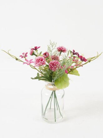 Artificial Flower 23*23*22cm Mini chrysanthemum peganum in glass pot GS-16822014 Potted Flowers&Plants 3,000+ sqm showroom with thousands of artificial flowers, plants & trees ready for global sourcing.