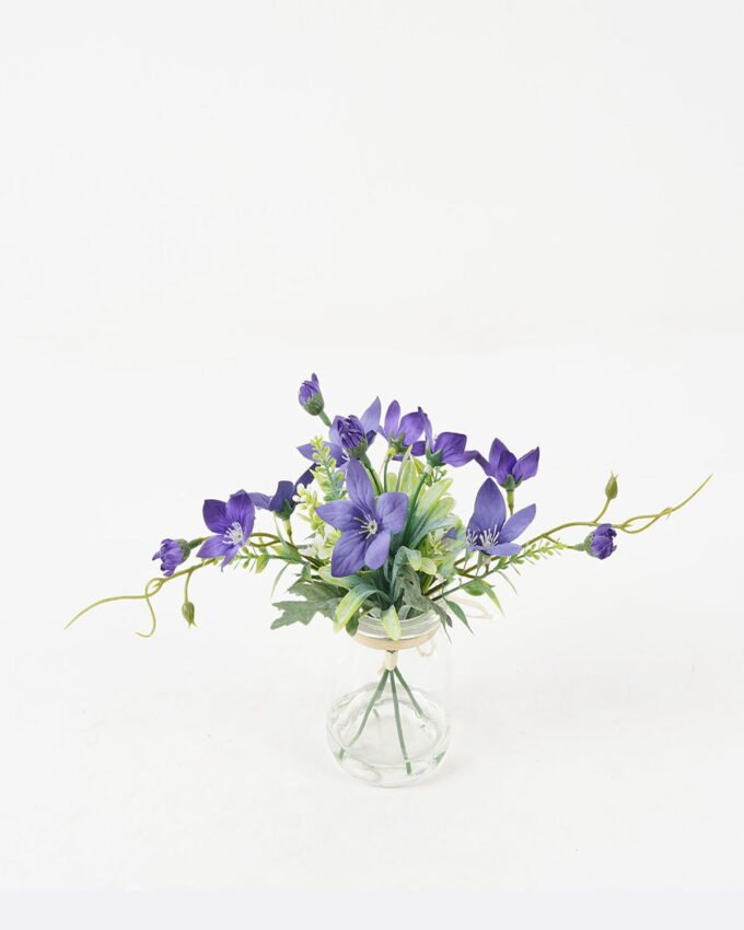 Artificial Flower 20*20*17cm Mini platycodon in glass pot GS-16822015-B1 Potted Flowers&Plants YeahFlower is one of Chinese leading OEM manufacturers and exporters , supplying the silk flowers, wholesale artificial trees