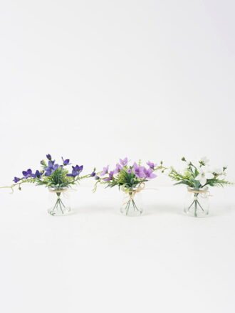 Artificial Flower 23*23*22cm Mini chrysanthemum peganum in glass pot GS-16822014-P1 Potted Flowers&Plants 3,000+ sqm showroom with thousands of artificial flowers, plants & trees ready for global sourcing.