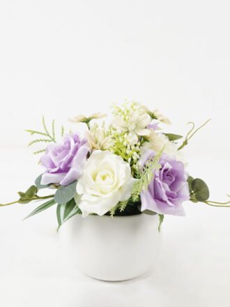 Artificial Flower 20*20*22m Mix rose lavender in ceramic pot GS-16822021-P1 Potted Flowers&Plants 3,000+ sqm showroom with thousands of artificial flowers, plants & trees ready for global sourcing.