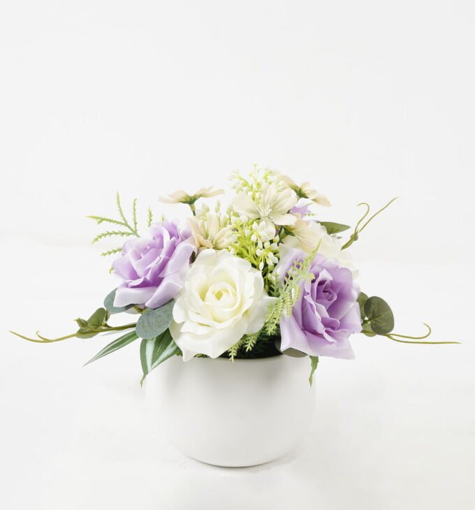 Artificial Flower 25*25*22cm Mix rose cineraria in ceramic pot GS-16822022 Potted Flowers&Plants YeahFlower is one of Chinese leading OEM manufacturers and exporters , supplying the silk flowers, wholesale artificial trees