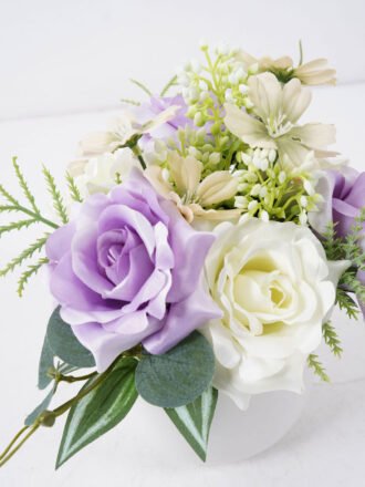 Artificial Flower 25*25*22cm Mix rose cineraria in ceramic pot GS-16822022 Potted Flowers&Plants 3,000+ sqm showroom with thousands of artificial flowers, plants & trees ready for global sourcing.