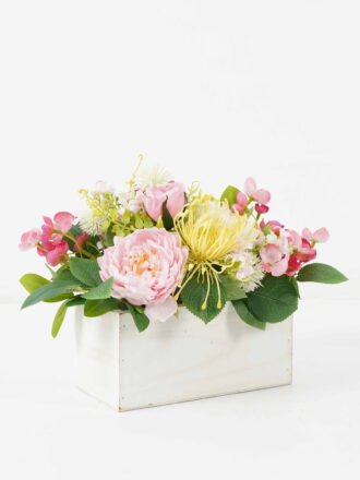 Artificial Flower 28*20*20.5cm Rose arrangement in Wooden pot GS-03322050-P1 Potted Flowers&Plants 3,000+ sqm showroom with thousands of artificial flowers, plants & trees ready for global sourcing.