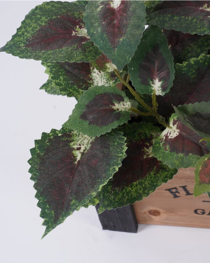 Artificial Flower 30*30*27cm Perilla in Wooden pot GS-03322036 Potted Flowers&Plants 3,000+ sqm showroom with thousands of artificial flowers, plants & trees ready for global sourcing.