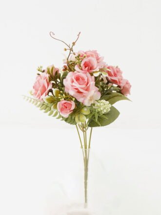 Artificial Flower 20*20*30cm Rose*5 bush GS-67122001-O1 Flowers Bush 3,000+ sqm showroom with thousands of artificial flowers, plants & trees ready for global sourcing.