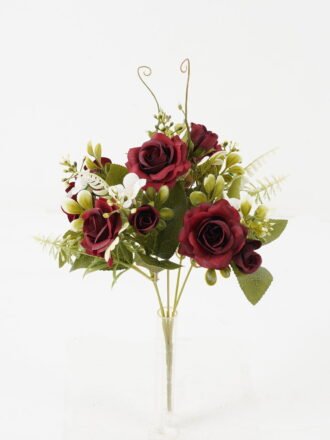 Artificial Flower 20*20*30cm Rose*5 bush GS-67122001-P3 Flowers Bush 3,000+ sqm showroom with thousands of artificial flowers, plants & trees ready for global sourcing.