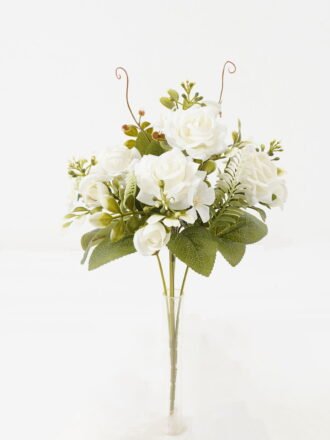 Artificial Flower 20*20*30cm Rose*5 bush GS-67122001-R1 Flowers Bush 3,000+ sqm showroom with thousands of artificial flowers, plants & trees ready for global sourcing.