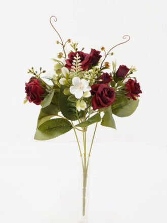 Artificial Flower 20*20*30cm Rose*5 bush GS-67122002-W1 Flowers Bush 3,000+ sqm showroom with thousands of artificial flowers, plants & trees ready for global sourcing.