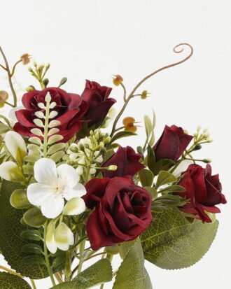 Artificial Flower 20*20*30cm Rose*5 bush GS-67122002-R1 Flowers Bush YeahFlower is one of Chinese leading OEM manufacturers and exporters , supplying the silk flowers, wholesale artificial trees