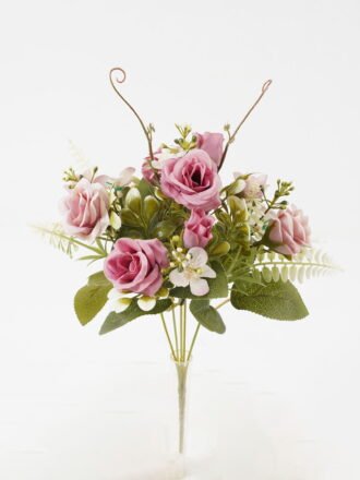 Artificial Flower 20*20*30cm Rose*5 bush GS-67122002-W1 Flowers Bush 3,000+ sqm showroom with thousands of artificial flowers, plants & trees ready for global sourcing.