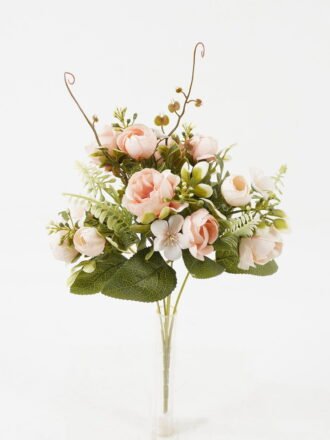 Artificial Flower 20*20*30cm Rose*5 bush GS-67122004-O1 Flowers Bush 3,000+ sqm showroom with thousands of artificial flowers, plants & trees ready for global sourcing.