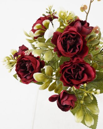 Artificial Flower 20*20*30cm Rose*5 bush GS-67122004-R1 Flowers Bush YeahFlower is one of Chinese leading OEM manufacturers and exporters , supplying the silk flowers, wholesale artificial trees