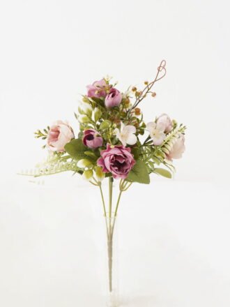 Artificial Flower 20*20*30cm Rose*5 bush GS-67122004-R1 Flowers Bush 3,000+ sqm showroom with thousands of artificial flowers, plants & trees ready for global sourcing.