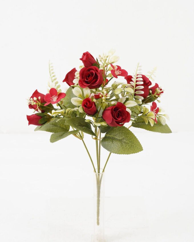Artificial Flower 20*20*30cm Rose*5 bush GS-67122006-R1 Flowers Bush YeahFlower is one of Chinese leading OEM manufacturers and exporters , supplying the silk flowers, wholesale artificial trees