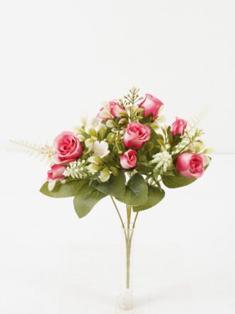 Artificial Flower 20*20*30cm Rose*5 bush GS-67122006-R1 Flowers Bush 3,000+ sqm showroom with thousands of artificial flowers, plants & trees ready for global sourcing.