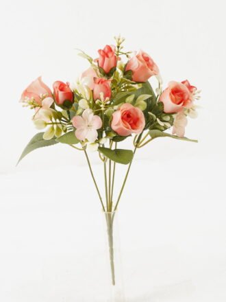 Artificial Flower 20*20*30cm Rose*5 bush GS-67122006-R2 Flowers Bush 3,000+ sqm showroom with thousands of artificial flowers, plants & trees ready for global sourcing.