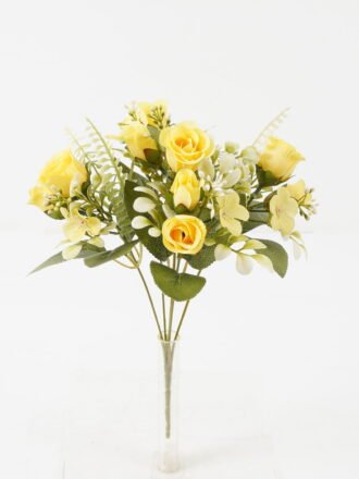 Artificial Flower 20*20*30cm Rose*5 bush GS-67122006-Z4 Flowers Bush 3,000+ sqm showroom with thousands of artificial flowers, plants & trees ready for global sourcing.