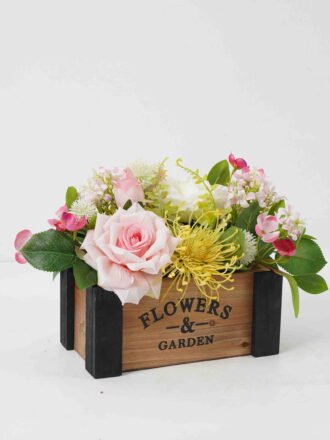Artificial Flower 26*20*22cm Peony arrangement in Wooden pot GS-03322047 Potted Flowers&Plants 3,000+ sqm showroom with thousands of artificial flowers, plants & trees ready for global sourcing.