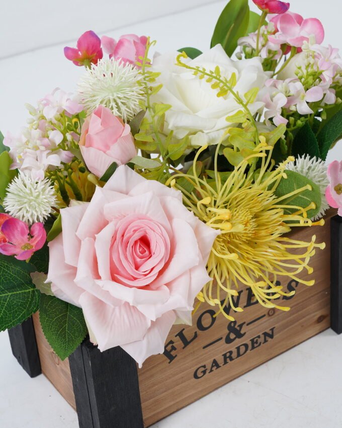 Artificial Flower 28*20*20.5cm Rose arrangement in Wooden pot GS-03322050-P1 Potted Flowers&Plants YeahFlower is one of Chinese leading OEM manufacturers and exporters , supplying the silk flowers, wholesale artificial trees