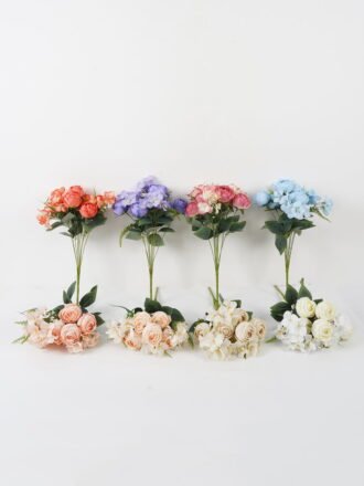 Artificial Flower 30*30*45cm Rose bush *9 GS-27422001-Z1 Flowers Bush 3,000+ sqm showroom with thousands of artificial flowers, plants & trees ready for global sourcing.