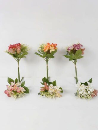 Dried Flowers 30cm Kwai Leaf &rabbit tail grass bouquet in glass pot (295g) GS-56622021JJA Bouquet 3,000+ sqm showroom with thousands of artificial flowers, plants & trees ready for global sourcing.