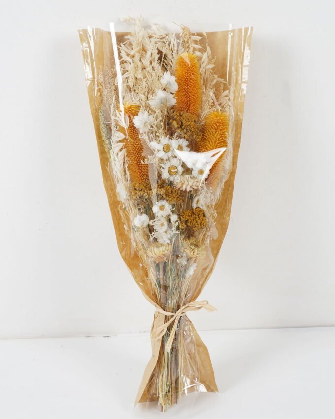 Dried Flowers H:50CM Dried natural items bouquet with pvc/paper wrapped(110g/bouquet) GS-56622015JJA Bouquet YeahFlower is one of Chinese leading OEM manufacturers and exporters , supplying the silk flowers, wholesale artificial trees