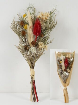 Dried Flowers H:50CM Dried natural items bouquet with pvc/paper wrapped(75g/bouquet) GS-56622032 Bouquet 3,000+ sqm showroom with thousands of artificial flowers, plants & trees ready for global sourcing.