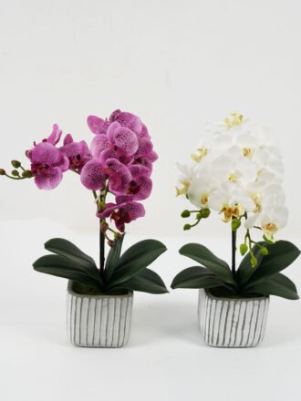Artificial Flower 30*30*50cm Cymbidium in Cement pot GS-22222036 Potted Flowers&Plants 3,000+ sqm showroom with thousands of artificial flowers, plants & trees ready for global sourcing.