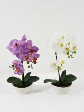 Artificial Flower 22*22*32cm Cymbidium in Ceramic pot GS-22222033 Potted Flowers&Plants 3,000+ sqm showroom with thousands of artificial flowers, plants & trees ready for global sourcing.