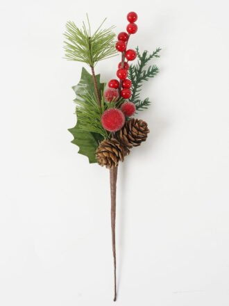 Artificial Flower 10*8*25CM Eucalyptus & pip berry branch GS-66222046 Christmas Item 3,000+ sqm showroom with thousands of artificial flowers, plants & trees ready for global sourcing.