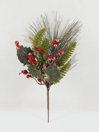 Artificial Flower 25*25*8CM Eucalyptus & pip berry branch GS-66222045 Christmas Item 3,000+ sqm showroom with thousands of artificial flowers, plants & trees ready for global sourcing.