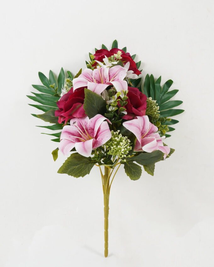 Artificial Flower 40*40*49 CM Fan-shaped Chinese rose bush*12 GS-67922005-P2 Flowers Bush YeahFlower is one of Chinese leading OEM manufacturers and exporters , supplying the silk flowers, wholesale artificial trees