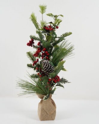 Artificial Flower 28*28*75CM Pine/berry and holly leaf tree GS-66222054 Christmas Item YeahFlower is one of Chinese leading OEM manufacturers and exporters , supplying the silk flowers, wholesale artificial trees