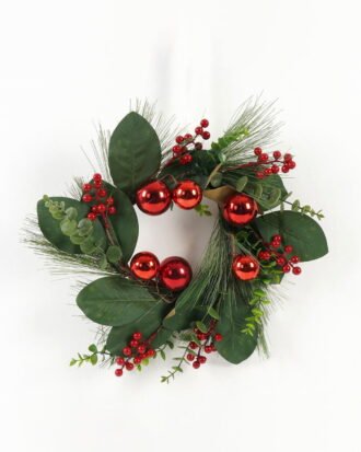 Artificial Flower 45*45*10CM Pine needles, fpip berry ring GS-66222075 Christmas Item YeahFlower is one of Chinese leading OEM manufacturers and exporters , supplying the silk flowers, wholesale artificial trees