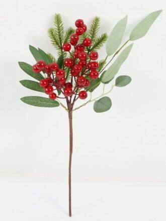 Artificial Flower 25*65cm leafs, pip berry branches GS-66222082 Christmas Item 3,000+ sqm showroom with thousands of artificial flowers, plants & trees ready for global sourcing.
