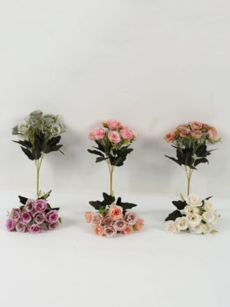 Artificial Flower 20*20*29cm Rose *5 bush GS-64122002-G1 Flowers Bush 3,000+ sqm showroom with thousands of artificial flowers, plants & trees ready for global sourcing.
