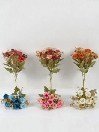 Artificial Flower 20*20*32cm Rose *6 bush GS-64122007-R1 Flowers Bush 3,000+ sqm showroom with thousands of artificial flowers, plants & trees ready for global sourcing.