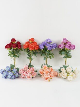 Artificial Flower 30*30*45 CM Rose bush*9 GS-67922017-P1 Flowers Bush 3,000+ sqm showroom with thousands of artificial flowers, plants & trees ready for global sourcing.