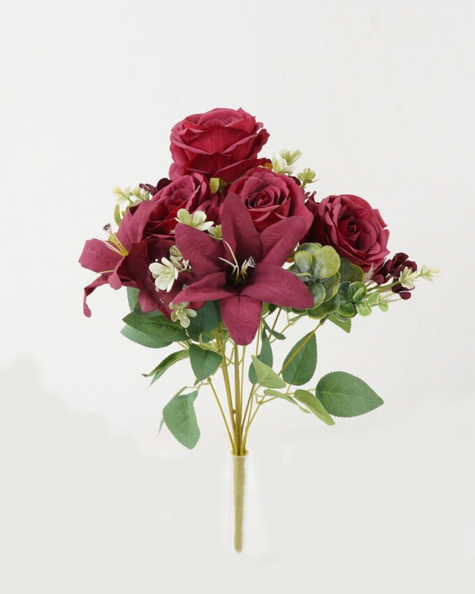 Artificial Flower 36*36*47 CM Rose lily bush*11 GS-67922015-R1 Flowers Bush YeahFlower is one of Chinese leading OEM manufacturers and exporters , supplying the silk flowers, wholesale artificial trees